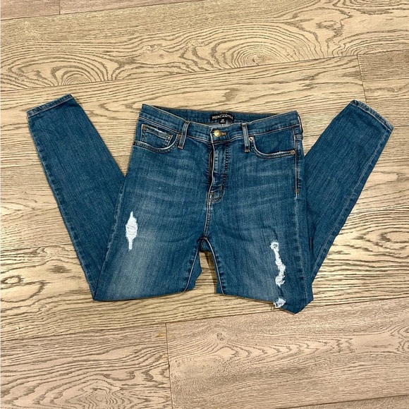J. Crew Women's Distressed Blue Skinny Jeans - Picture 2 of 4